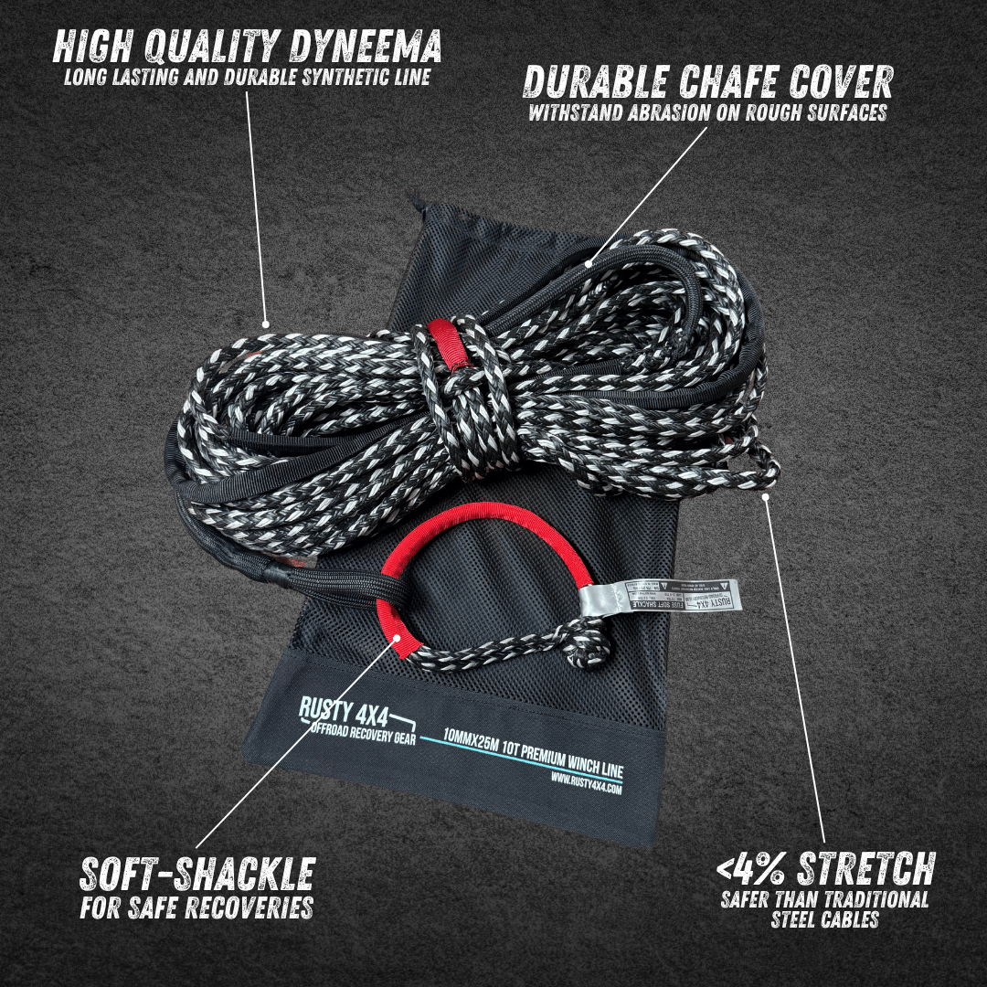 Premium 10-Ton Winch Line COMBO (25 Meters) (21 000 LBS)