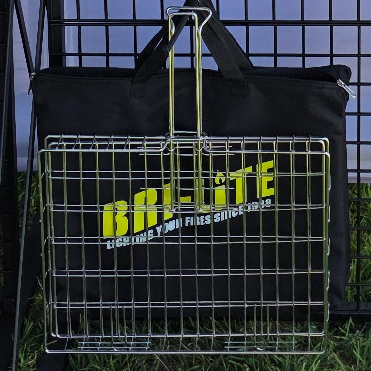 BRI-LITE Chicken Stainless Steel Braai Grid Sliding Handle + Canvas Bag