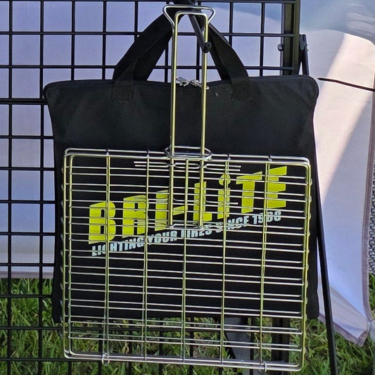 BRI-LITE Small Box Stainless Steel Braai Grid Sliding Handle + Canvas Bag