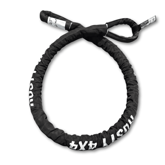 Black tree protector strap with woven loop and end straps