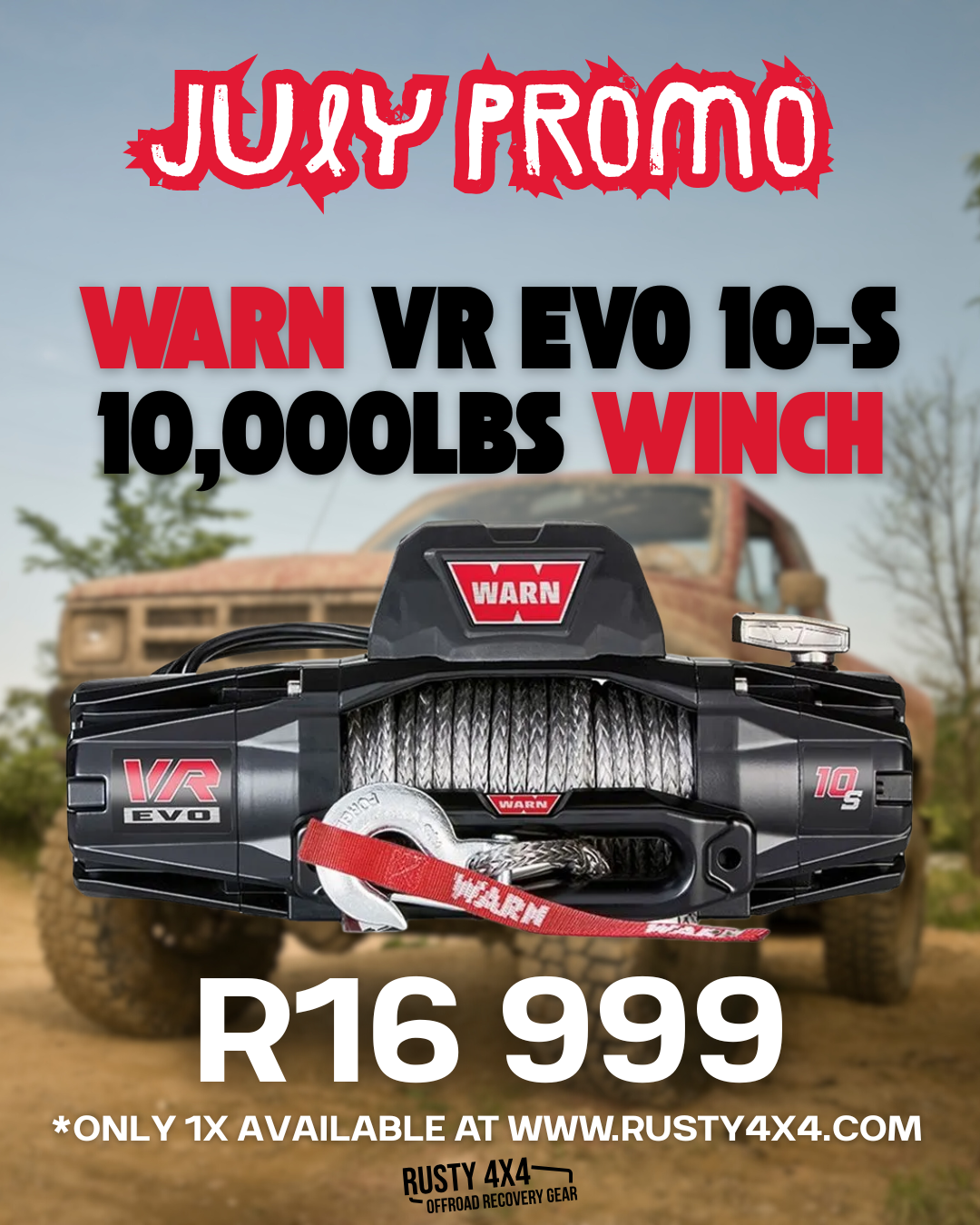 [JULY PROMO] WARN VR EVO 10-S 10 000 lb (4536KG) Synthetic Rope Winch (Copy)
